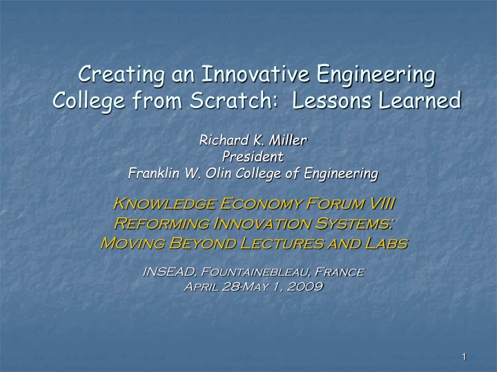creating an innovative engineering college from scratch lessons learned