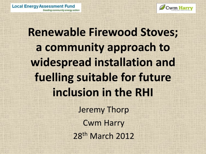 renewable firewood stoves a community approach