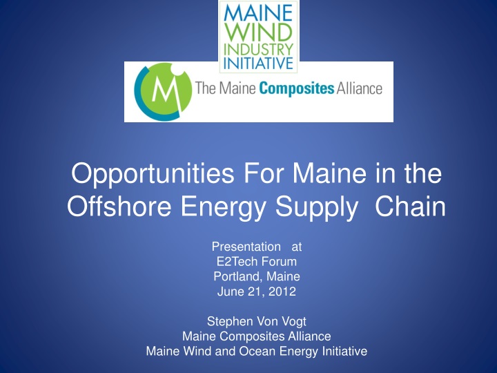 opportunities for maine in the offshore energy