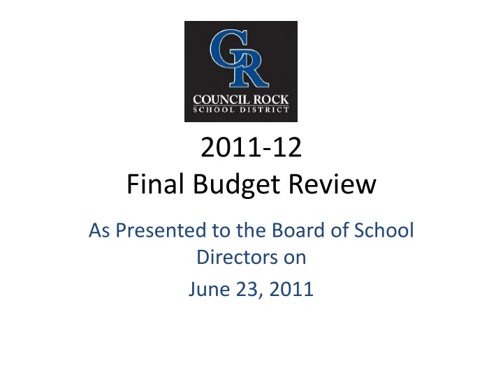 2011 12 final budget review