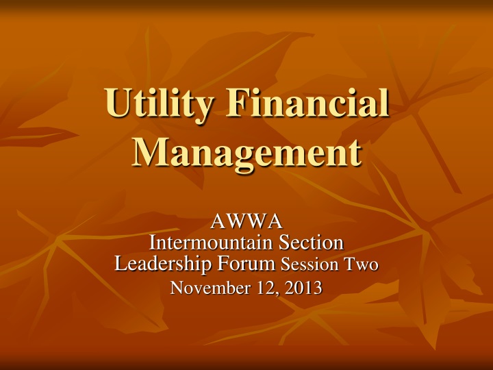 utility financial management