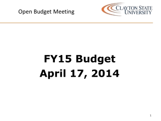Open Budget Meeting
