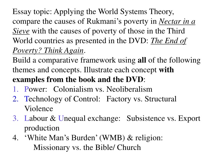 essay topic applying the world systems theory
