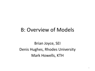 B: Overview of Models