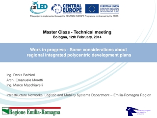 Work in progress - Some considerations about regional integrated polycentric development plans