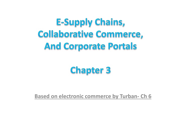 e supply chains collaborative commerce and corporate portals chapter 3