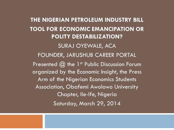the nigerian petroleum industry bill tool