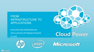 From infrastructure to applications building and managing an application optimised private cloud