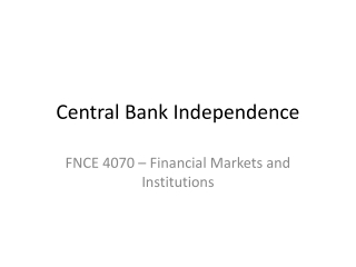 Central Bank Independence