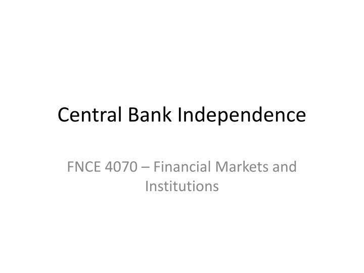 central bank independence