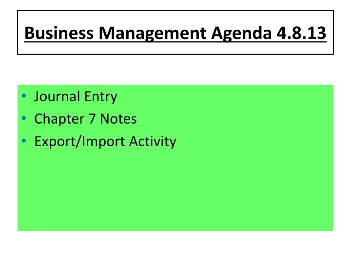 business management agenda 4 8 13