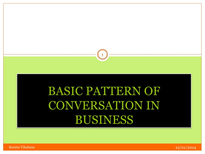 basic pattern of conversation in business