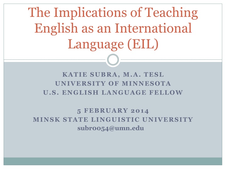 the implications of teaching english as an international language eil