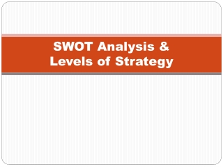 SWOT Analysis &amp; Levels of Strategy