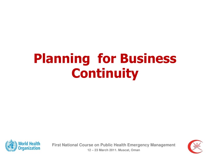 planning for business continuity
