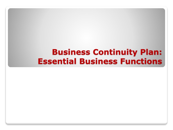 business continuity plan essential business functions