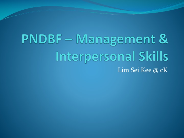 pndbf management interpersonal skills