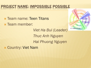 Project name: impossible POSSIBLE