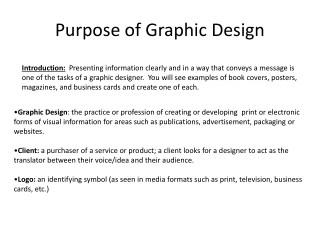 Purpose of Graphic Design