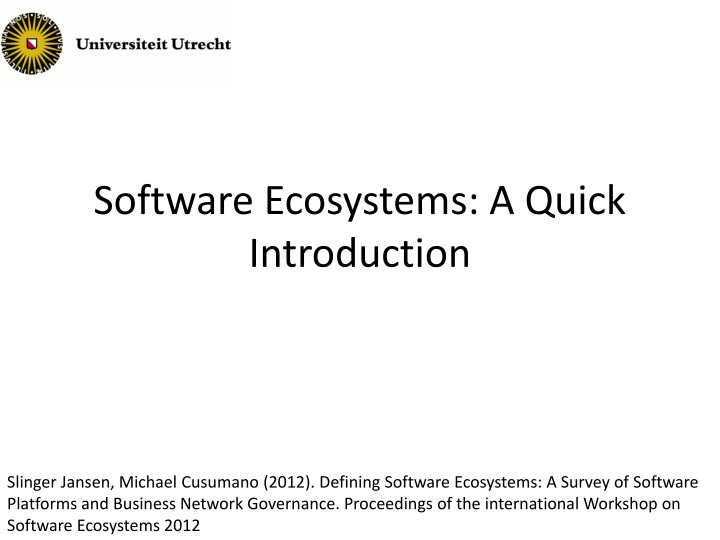 software ecosystems a quick introduction