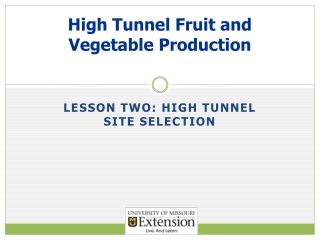 High Tunnel Fruit and Vegetable Production
