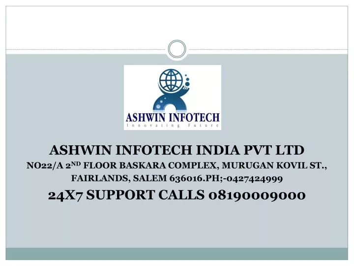 ashwin infotech india pvt ltd no22 a 2 nd floor
