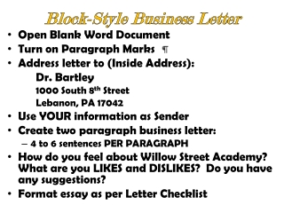 Block-Style Business Letter