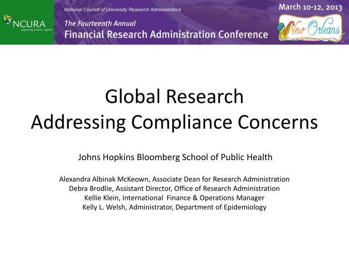 global research addressing compliance concerns
