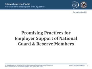 Promising Practices for Employer Support of National Guard &amp; Reserve Members