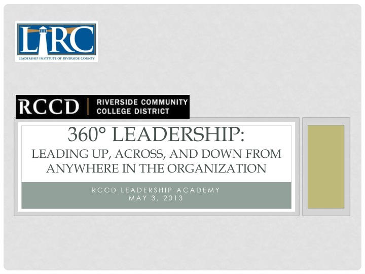 360 leadership leading up across and down from anywhere in the organization