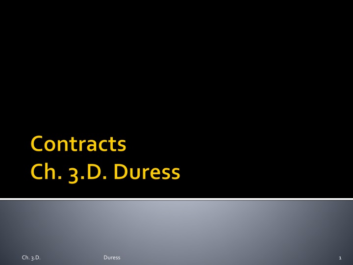 contracts ch 3 d duress
