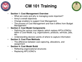 Section 1: Cost Management Overview What are costs and why is managing costs important?