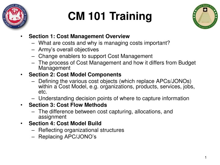 section 1 cost management overview what are costs