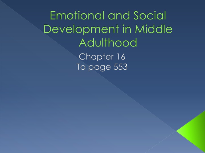 emotional and social development in middle adulthood