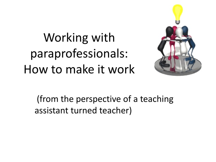 working with paraprofessionals how to make it work
