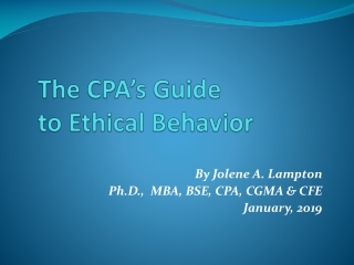 The CPA’s Guide to Ethical Behavior
