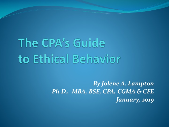 the cpa s guide to ethical behavior