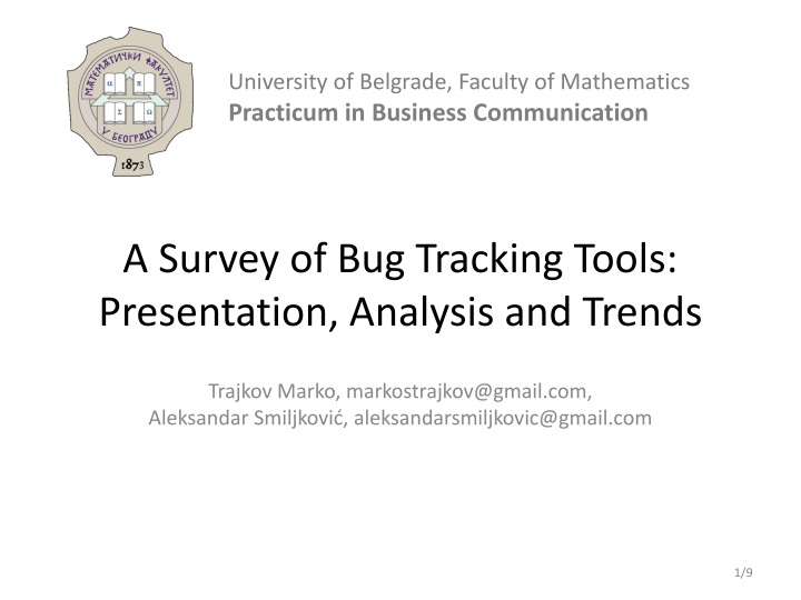 a survey of bug tracking tools presentation analysis and trends