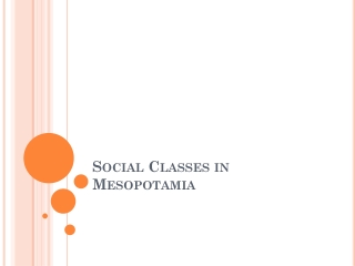 Social Classes in Mesopotamia