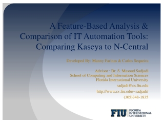 A Feature-Based Analysis &amp; Comparison of IT Automation Tools: Comparing Kaseya to N-Central