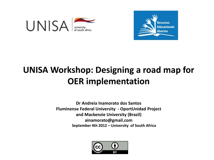 unisa workshop designing a road map for oer implementation