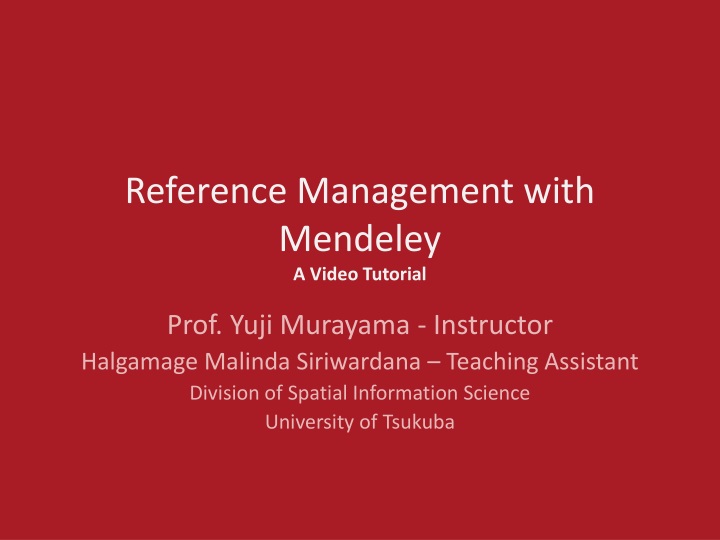 reference management with mendeley a video tutorial