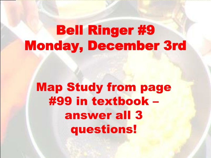 bell ringer 9 monday december 3rd