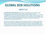 GLOBAL B2B SOLUTIONS