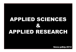 APPLIED SCIENCES &amp; APPLIED RESEARCH Smno-pdklp-2012