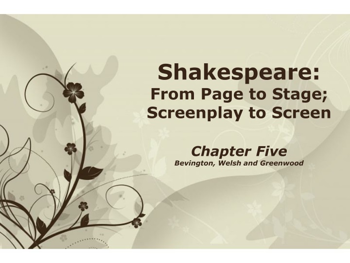 shakespeare from page to stage screenplay