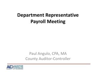 Department Representative Payroll Meeting