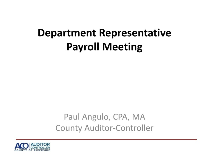 department representative payroll meeting