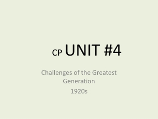 CP UNIT #4