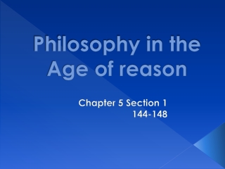 Philosophy in the Age of reason